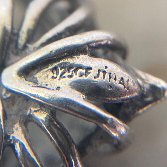 Sterling Silver 925 CFJ Filigree Openwork Scrollwork Leverback Dangle Earrings - Picture 8 of 16